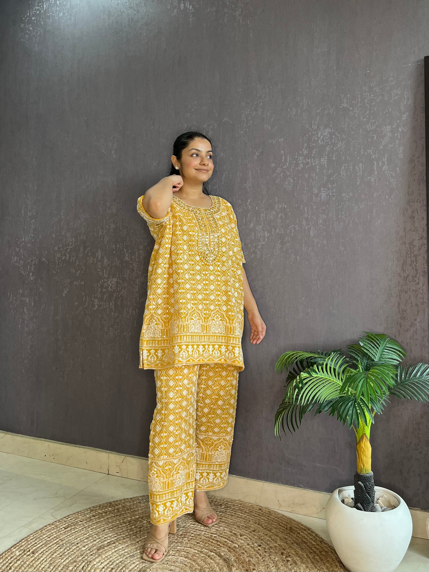 Lucknowi handwork festive Coord set