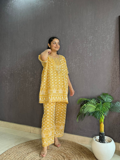Lucknowi handwork festive Coord set