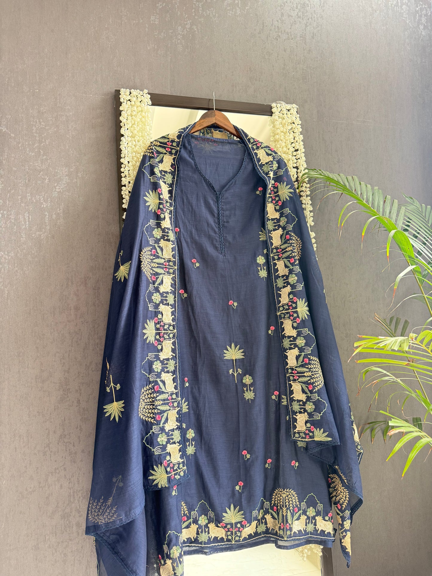 Luxurious Mul chanderi pichwai suit