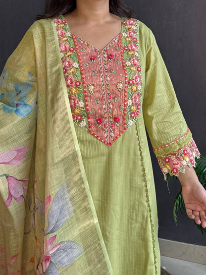 Aline cotton Handwork suit