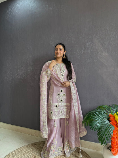 Luxurious mul cotton gotapatti sharara set