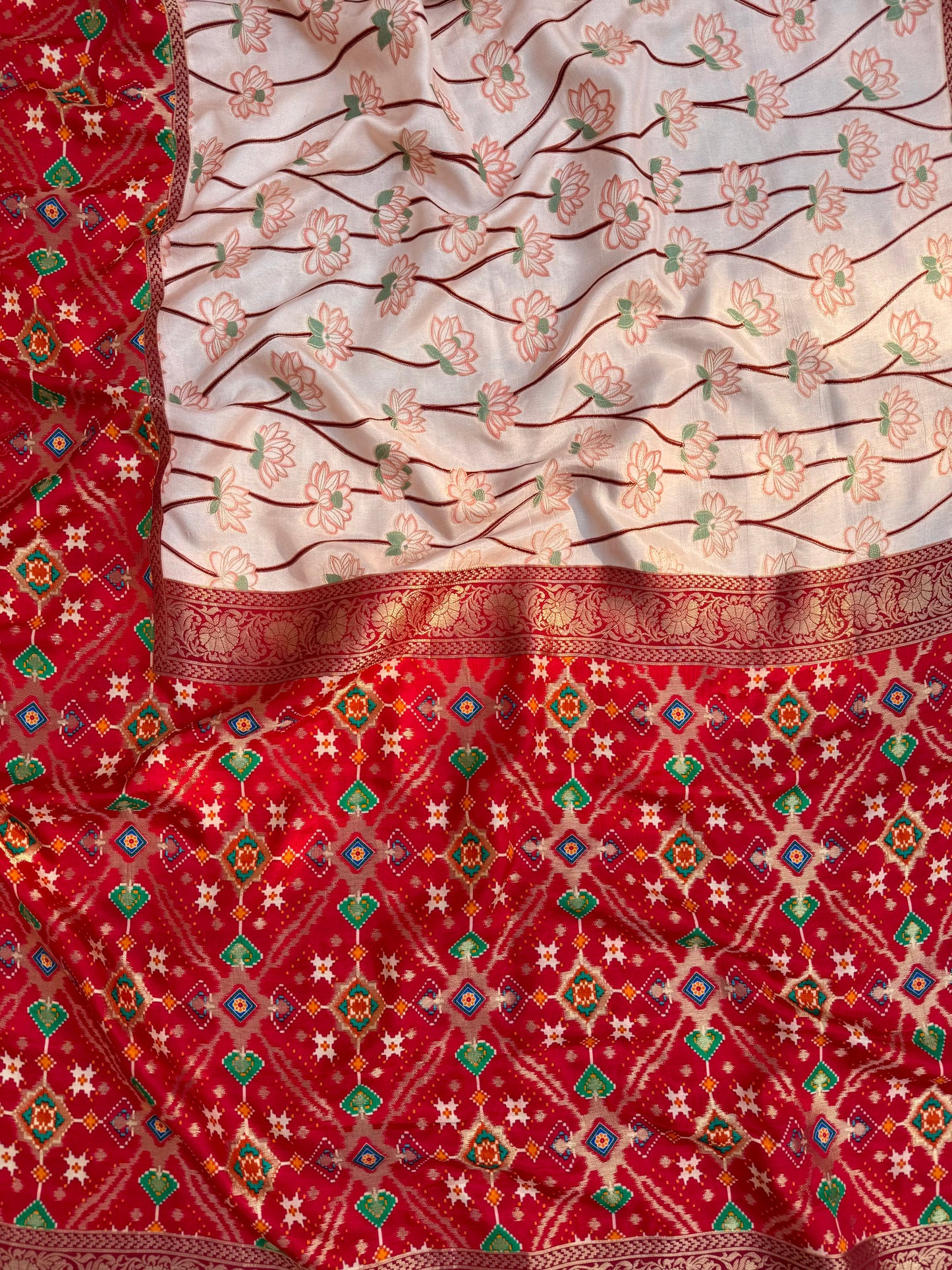 Patola Benarsi lotus saree