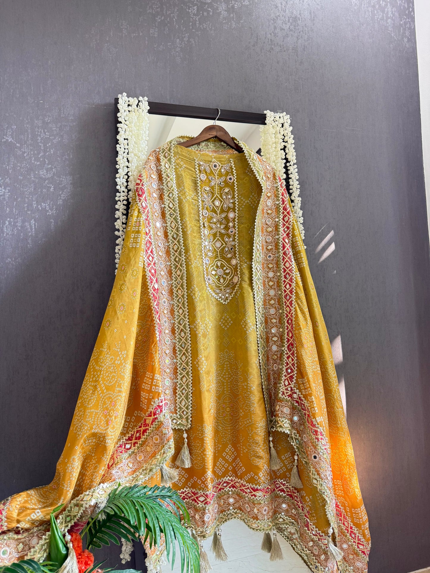 Luxurious bandhani ombré gotapatti suits