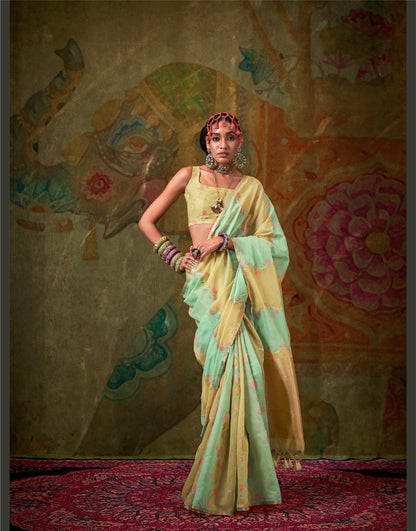 Chanderi zari meenakari rangkaat saree