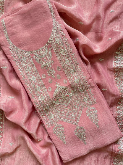 Crush tissue aari work suit
