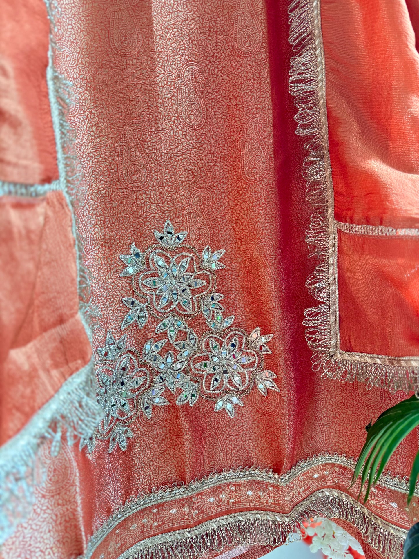Luxurious brocade benarsi Mirror suit