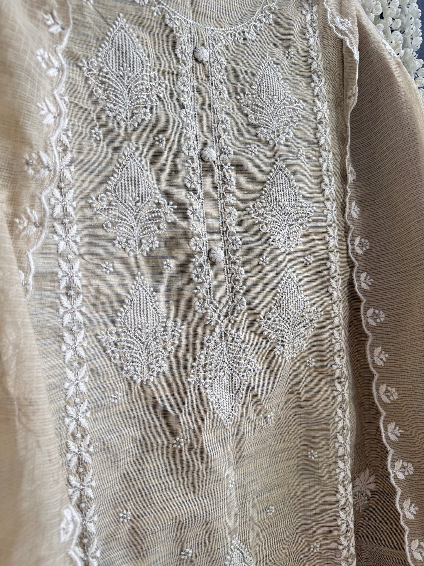 Khadi cotton Lucknowi suit