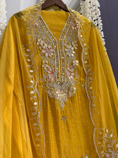 Premium Gotapatti Benarsi Tissue silk suit