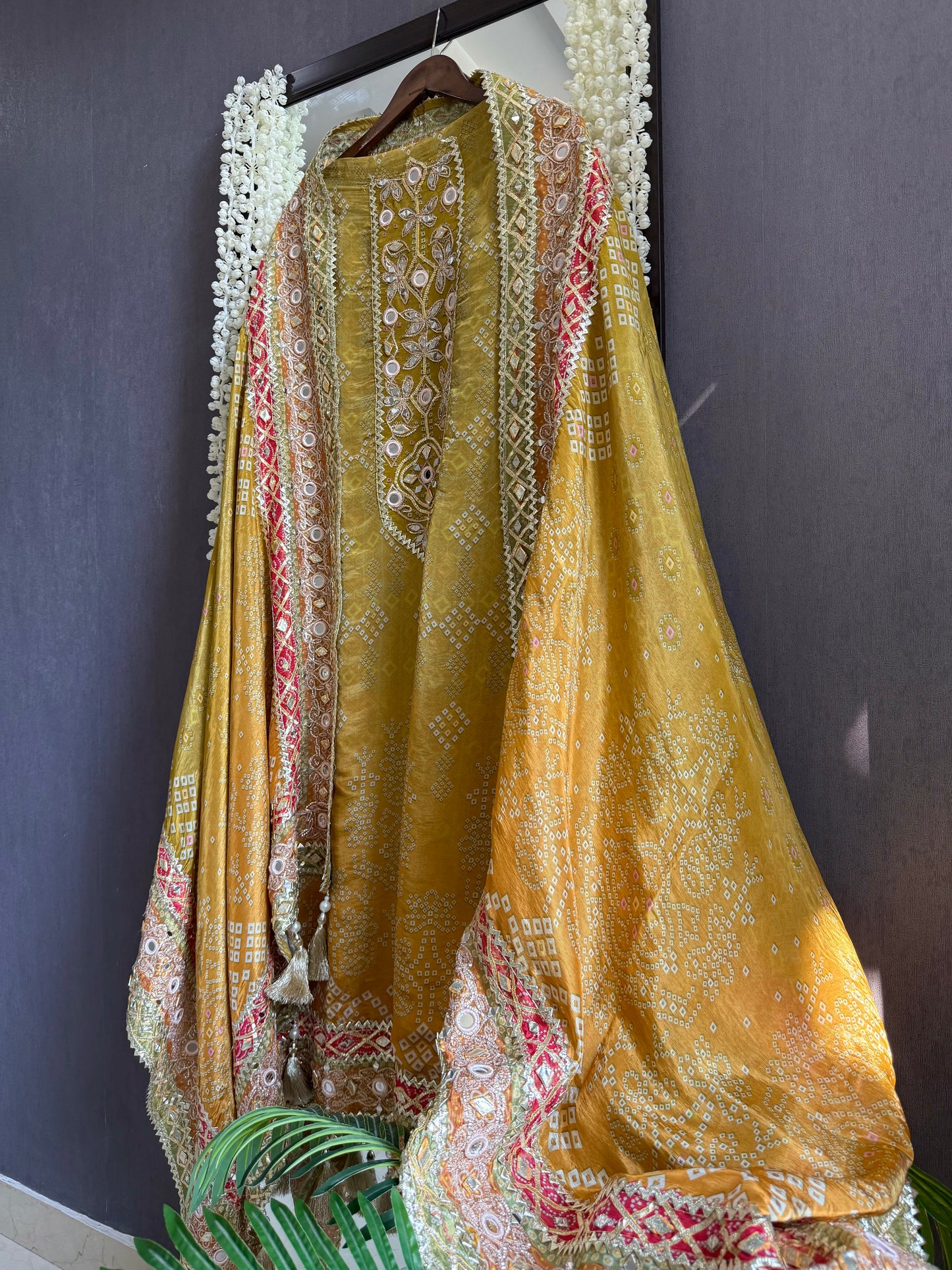 Luxurious bandhani ombré gotapatti suits
