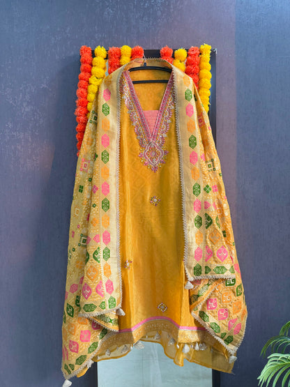 Luxurious patola kanjivaram silk suit