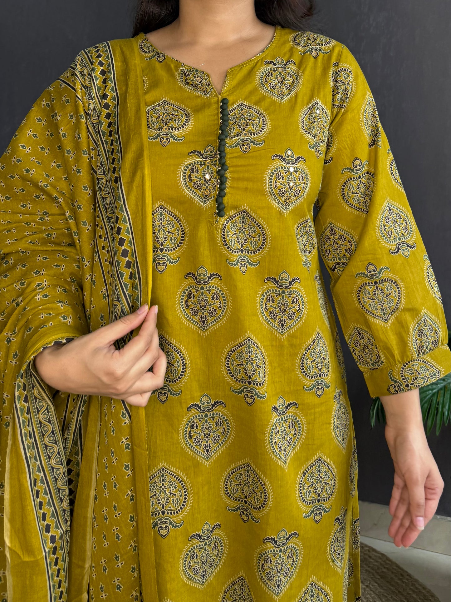 Pure cotton anaar ajrakh print suit set