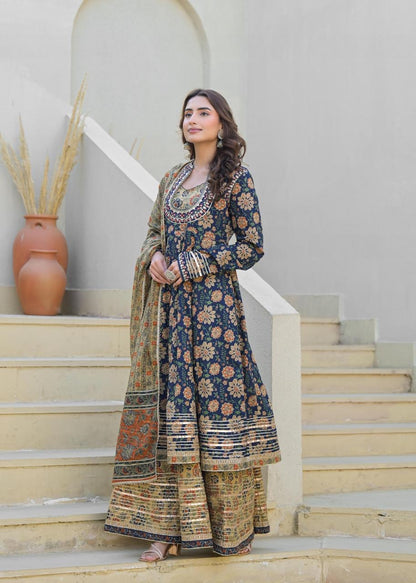 Pure cotton gota double Anarkali