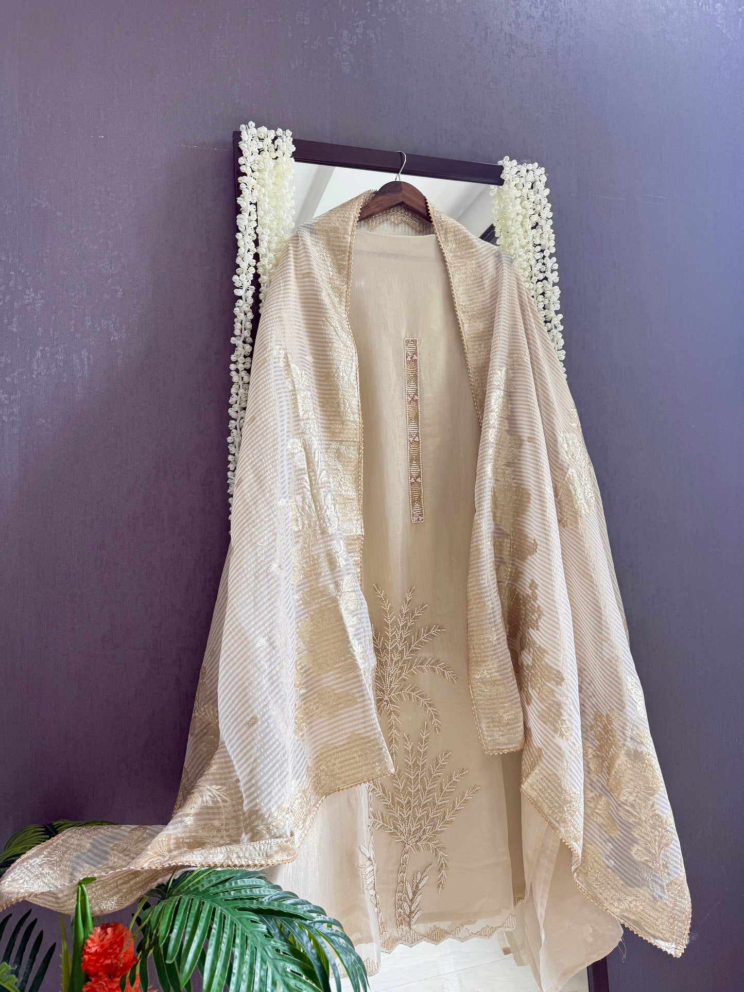 Luxurious Handwork Tissue Benarsi silk suit