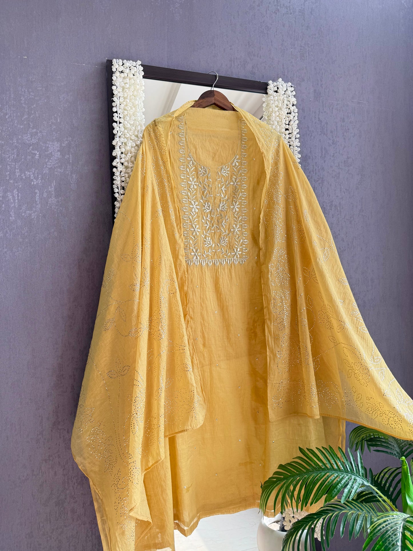 Mul cotton mukaish suit