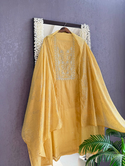 Mul cotton mukaish suit