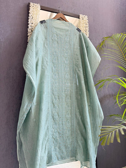 Luxurious Mul chanderi lucknowi handwork suit