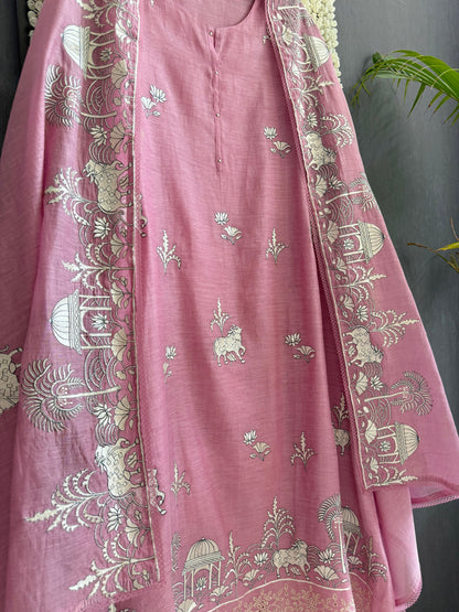Luxurious Mul chanderi pichwai suit