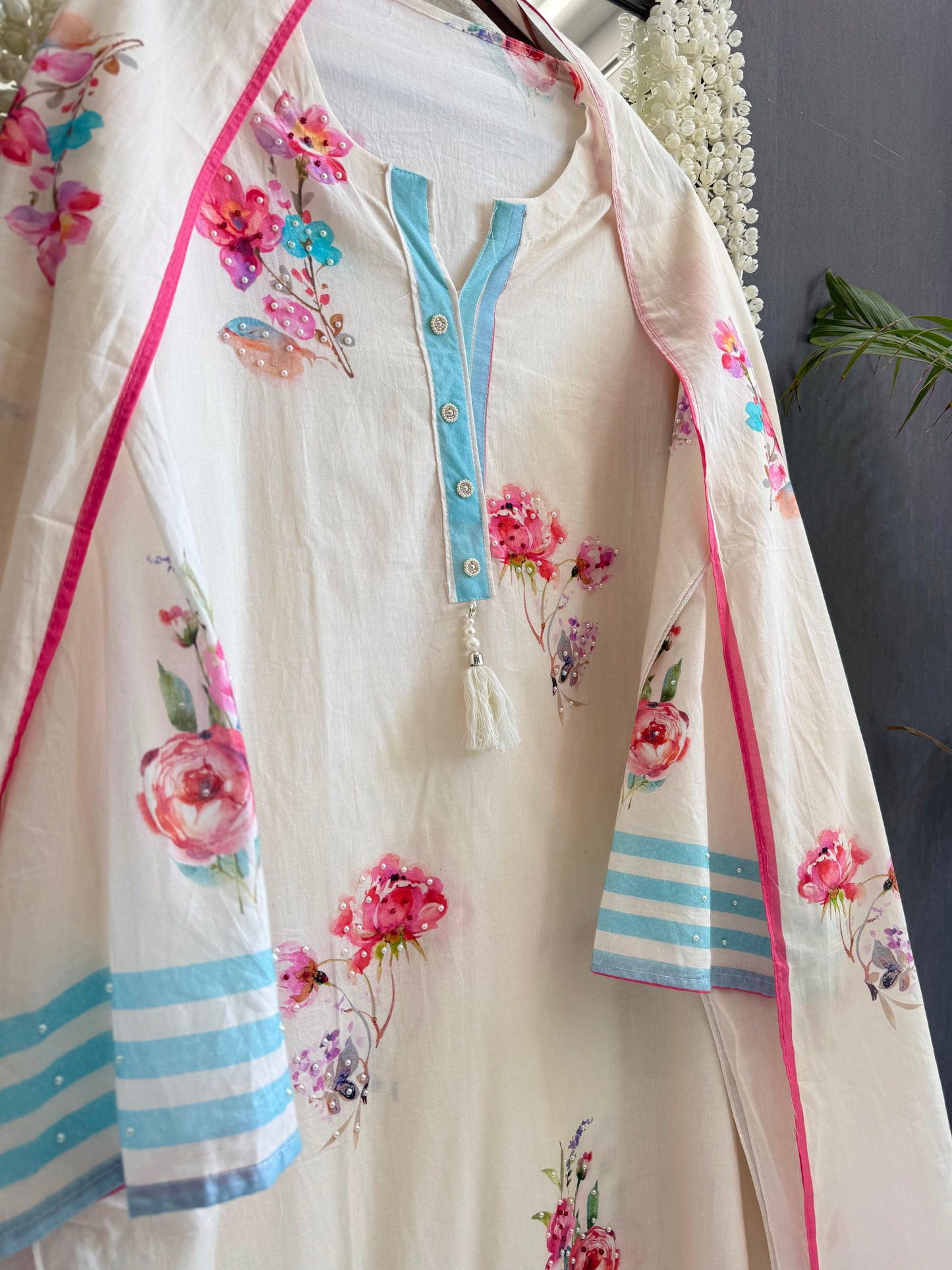 Mulmul cotton floral suit