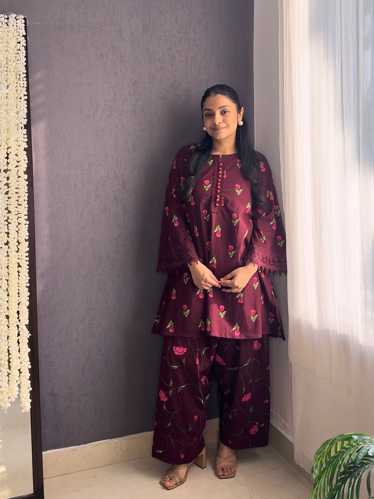 Cotton farshi coord set