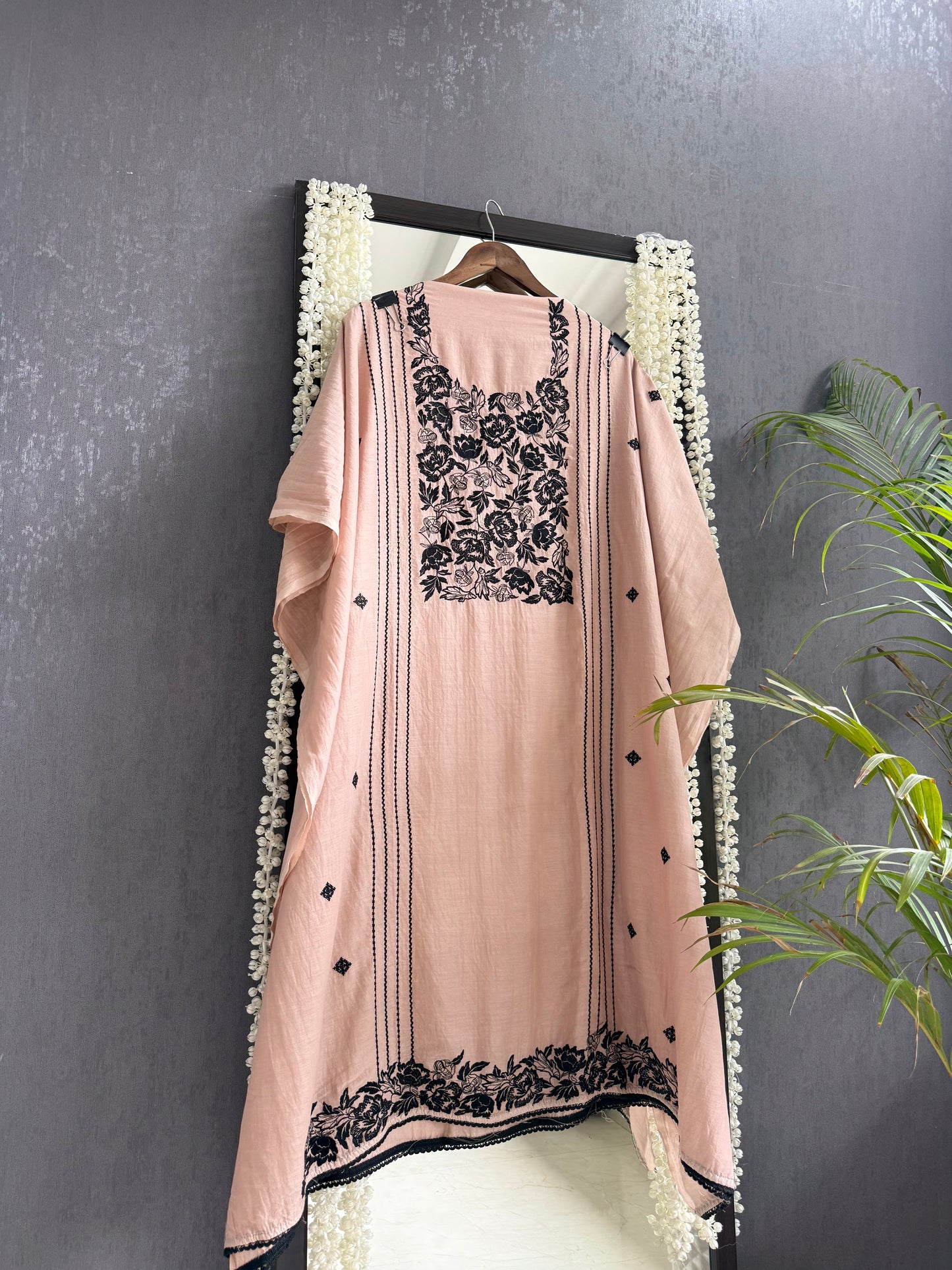 Luxurious Mul chanderi Parsi work florals suit