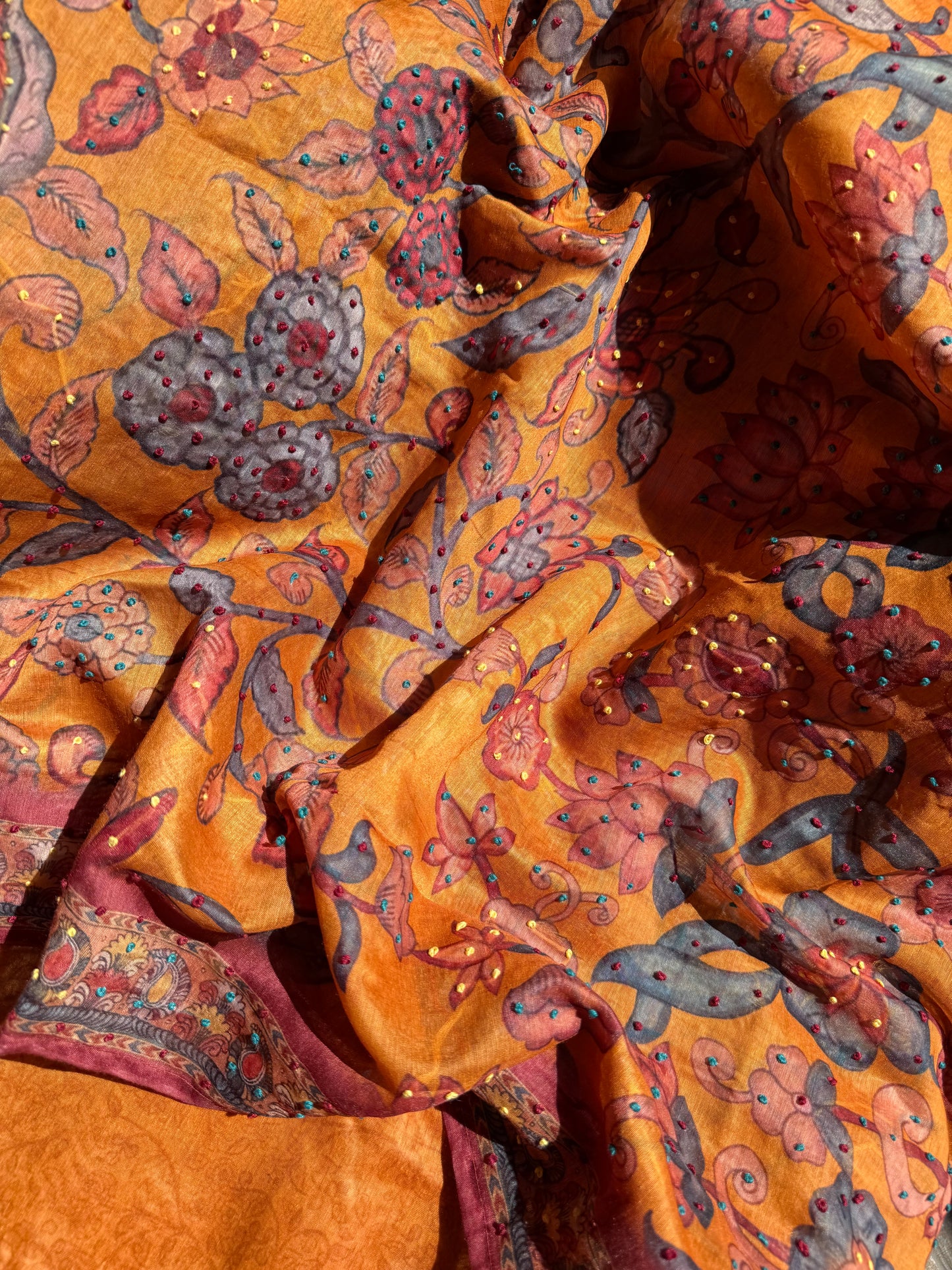 Maheshwari french knot lotus suit