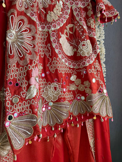 Luxurious raw silk Handwork set