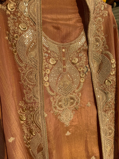 Luxurious soft Crush Tissue silk suit