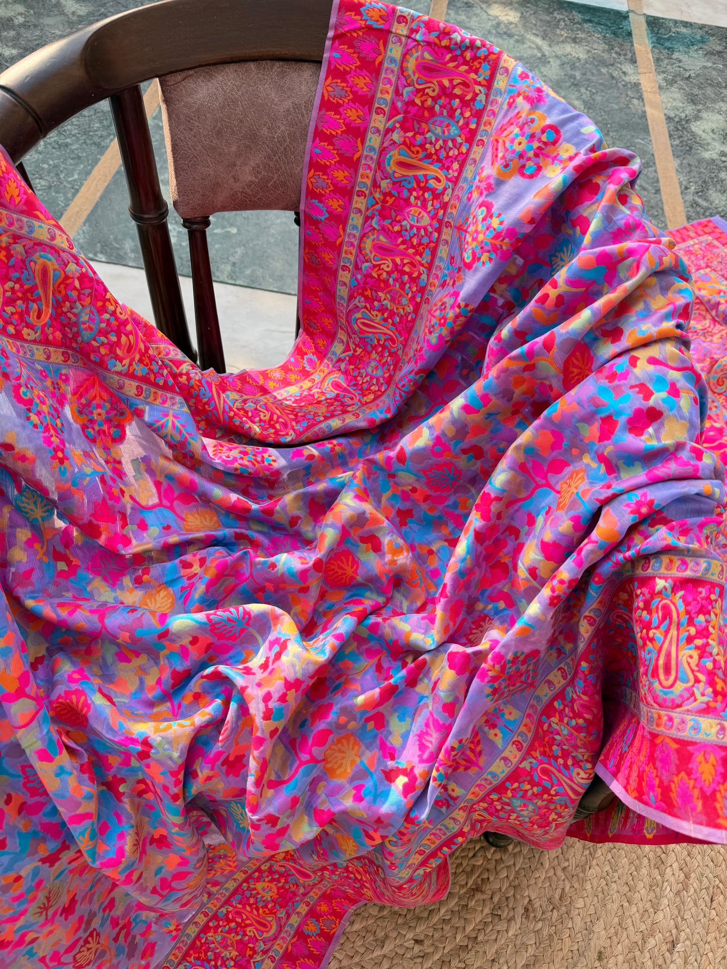 Kashmiri Jamawar Linen saree
