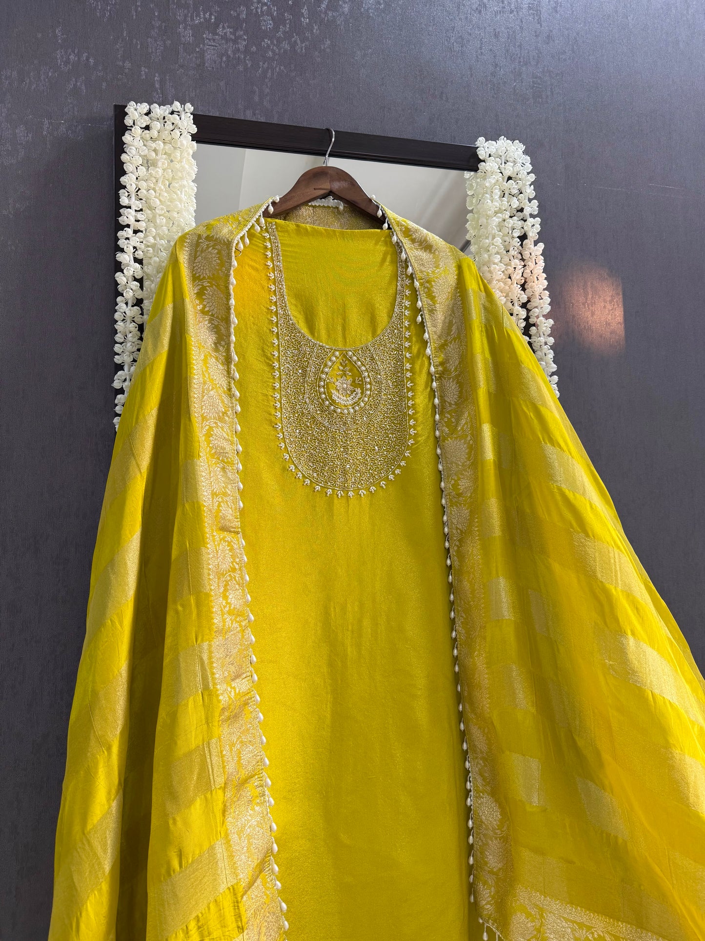 Tissue silk benarsi handwork suit