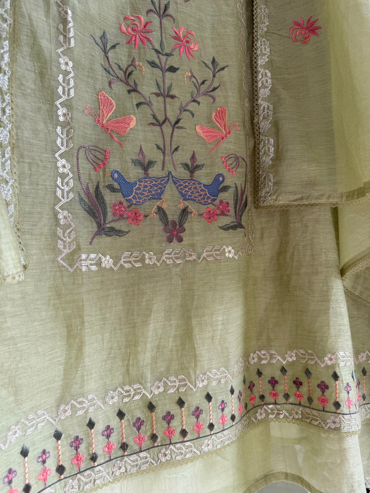 Luxurious Mul chanderi butterfly suit