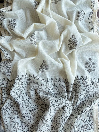 Mulmul handblocked suit