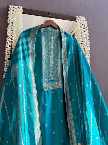 Resham elephant Benarsi silk suit