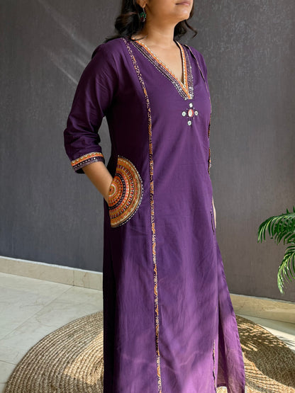 Pure cotton ajrakh A line suit set