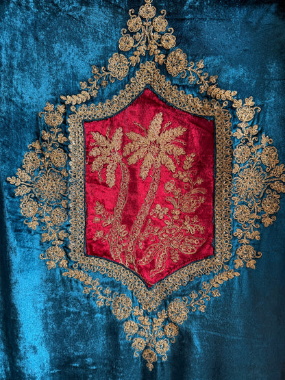 Velvet Front back Marori Aari work suit