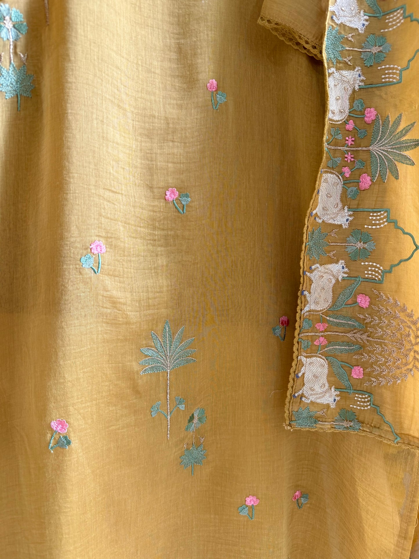 Luxurious Mul chanderi pichwai suit