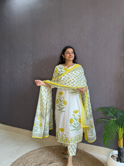 Pure cotton blockprinted kurta set