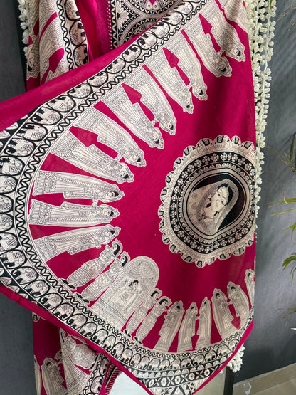 Mulmul cotton raani suit
