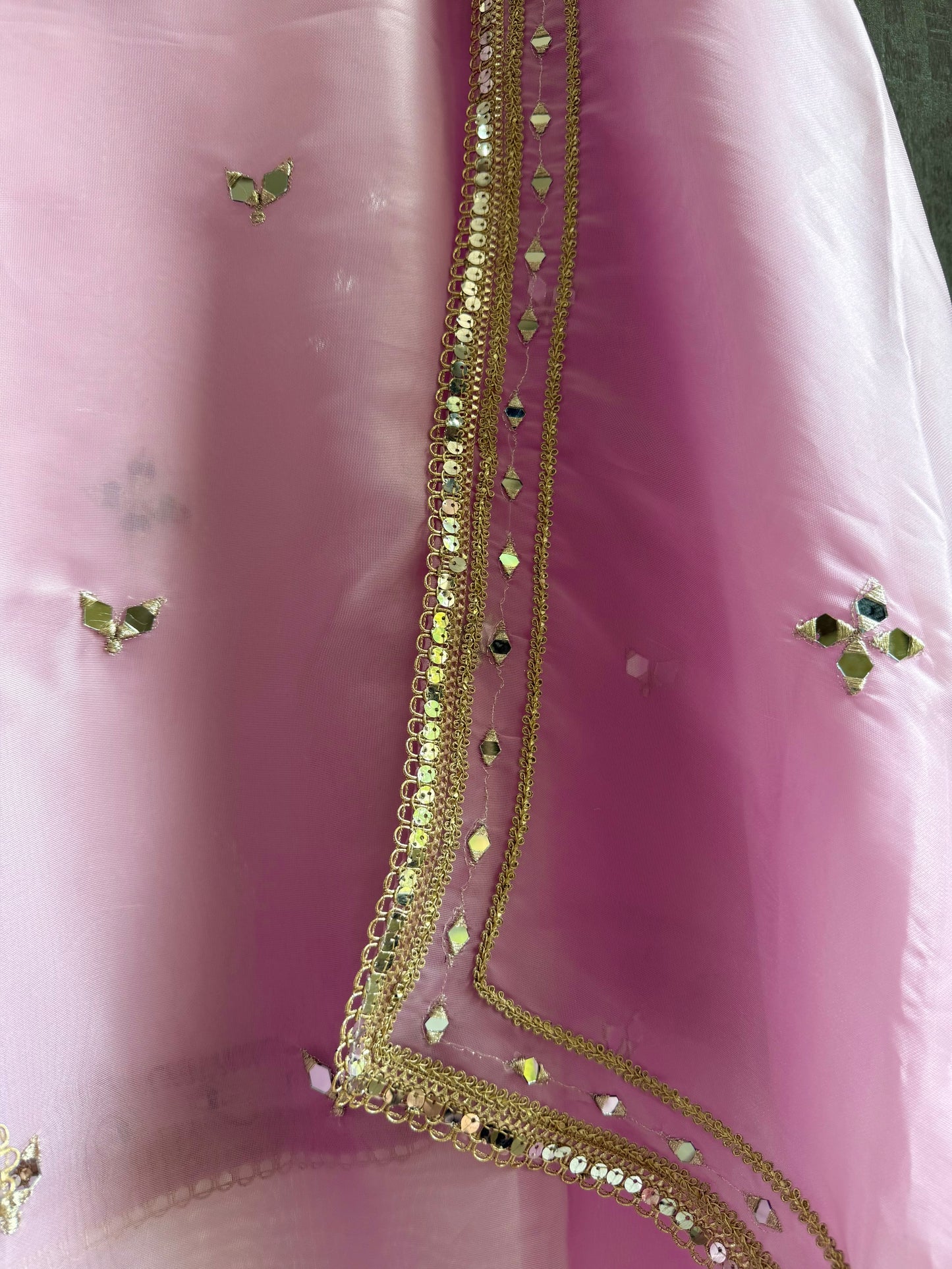 Premium Mirror work organza suit
