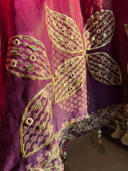 Luxurious Bhandej ombré gotapatti suits