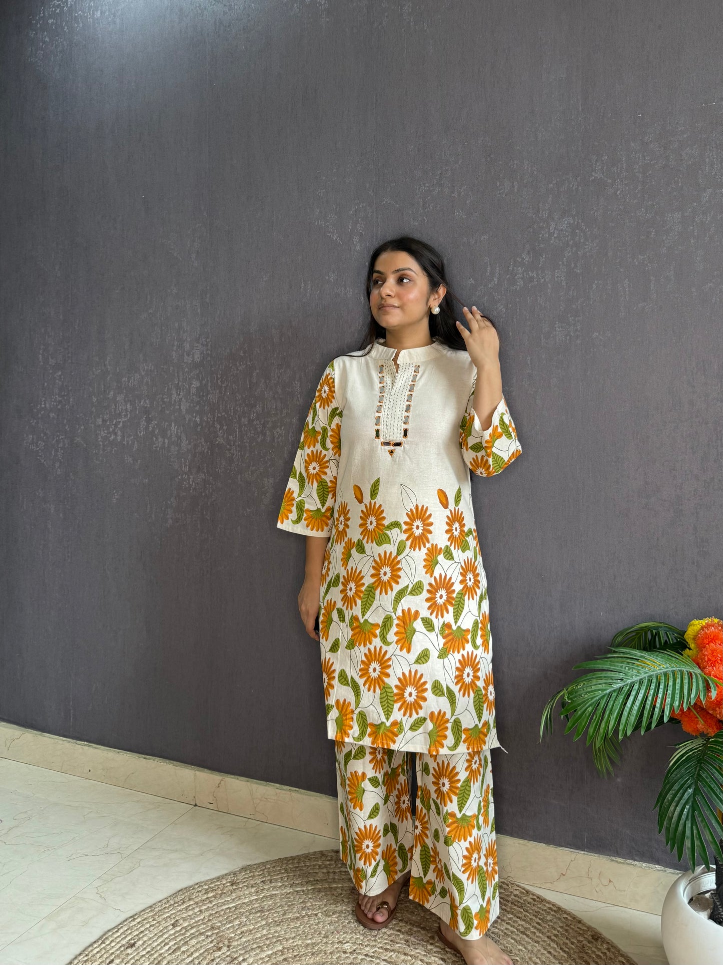 Sunflower cotton Coord set