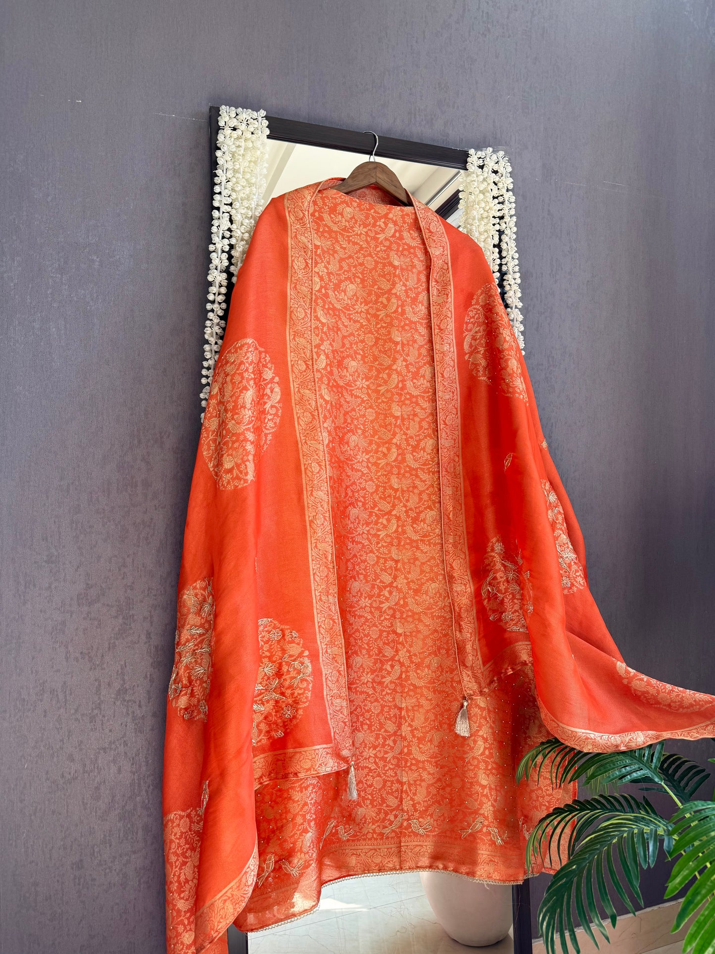 Resham Brocade Benarsi birds suit