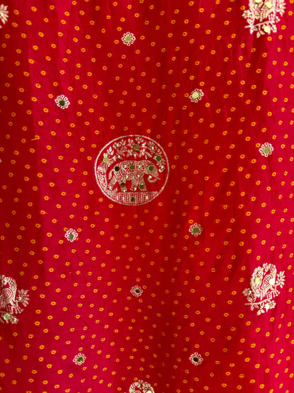 Banarsi bandhani silk suit