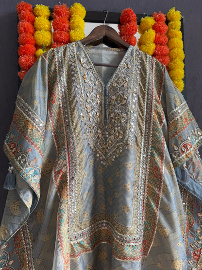 Gotapatti Tissue silk kaftan set