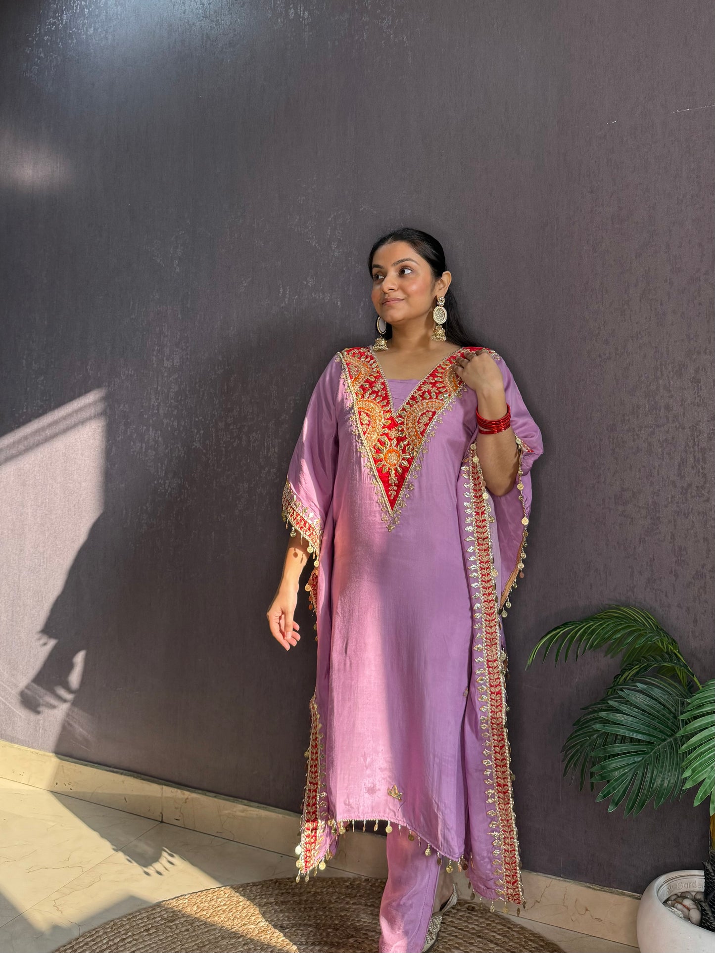 Gotapatti aari work kaftan set