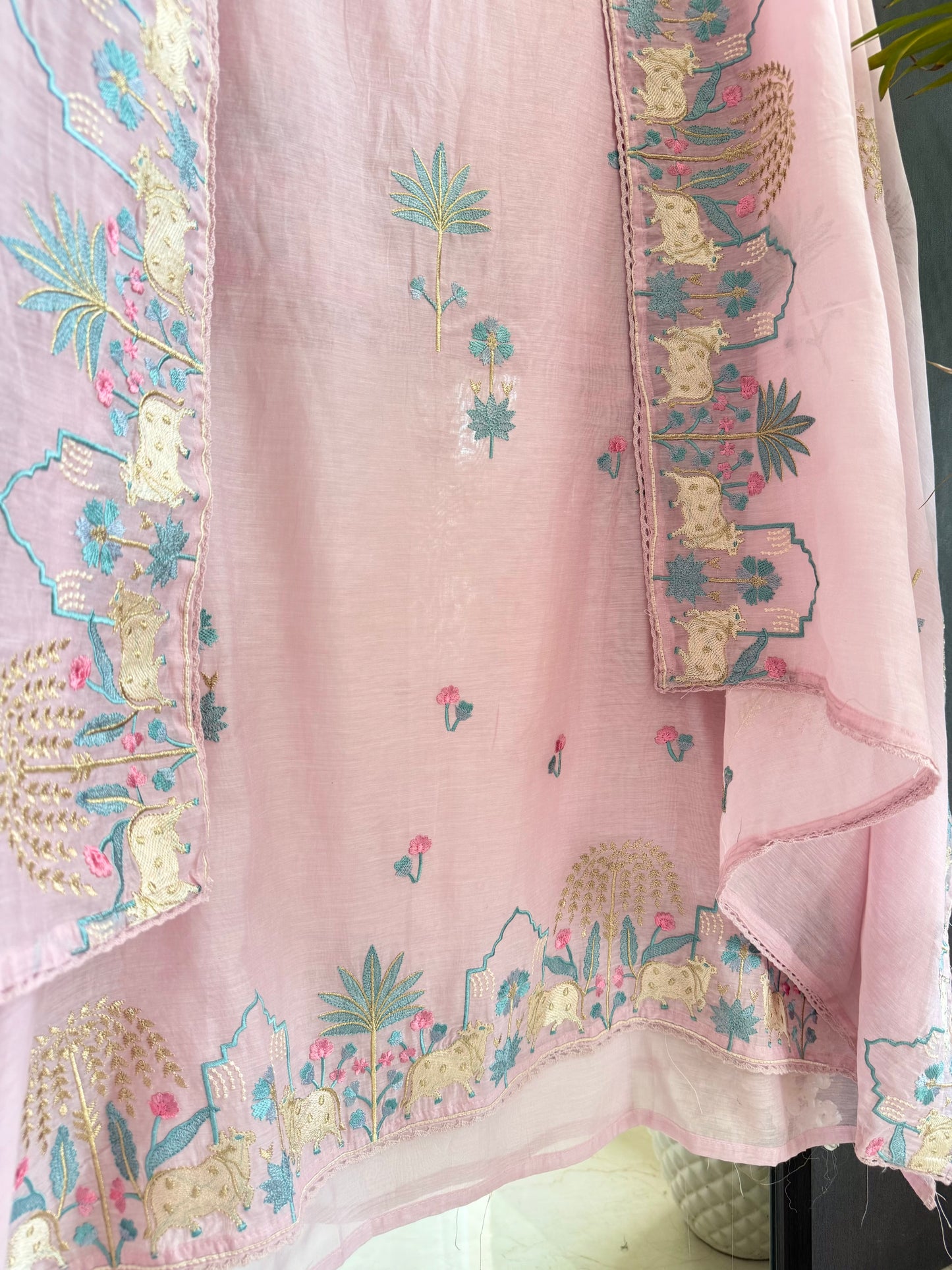 Luxurious Mul chanderi pichwai suit