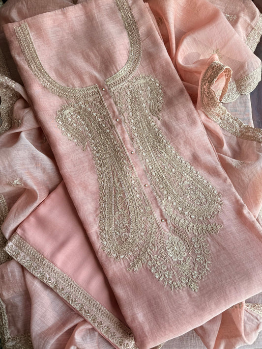 Luxurious Mul chanderi dori sitara suit
