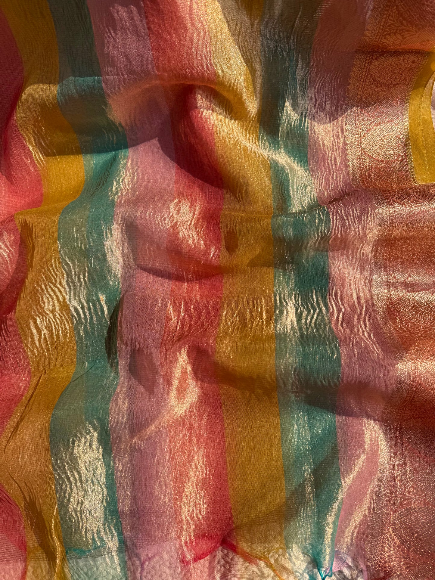 Tissue silk multi color suit