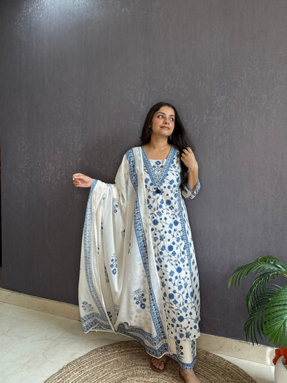 Pure cotton sunflower A line suit set