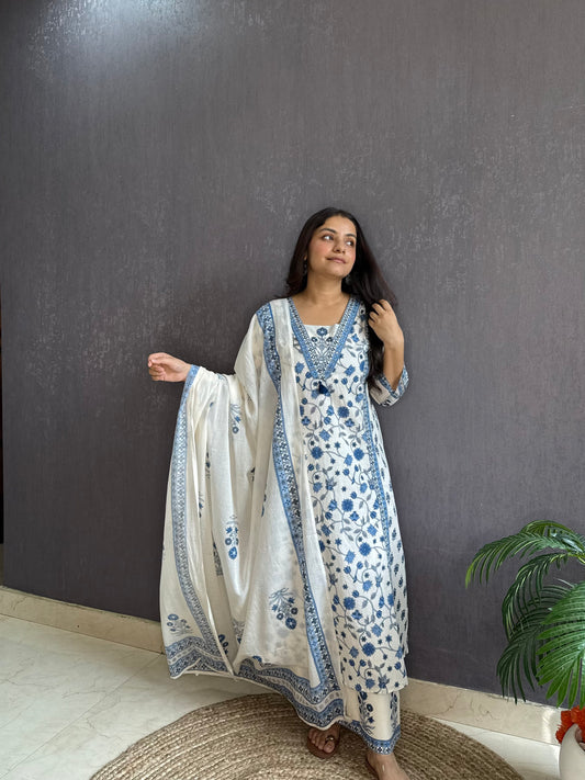 Pure cotton sunflower A line suit set