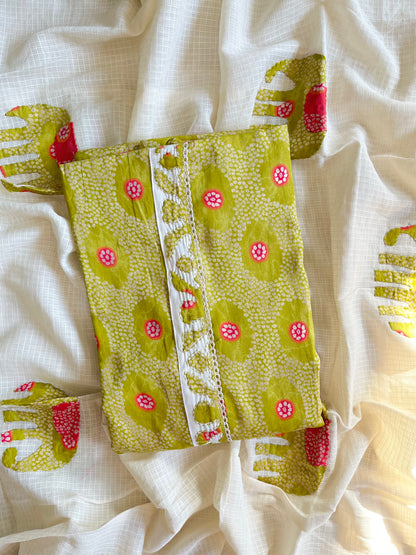 Bandhani Appliqué unstitched suits